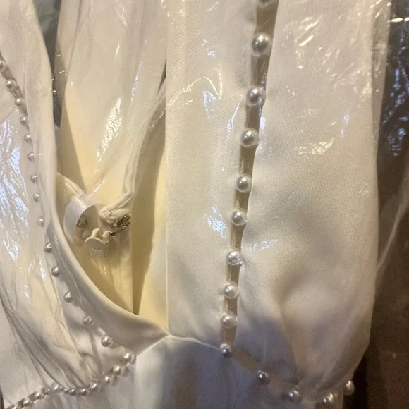 Sachin & Babi Astor Ivory Pearl Embellished Formal Gown| Size 10 - Picture 9 of 10